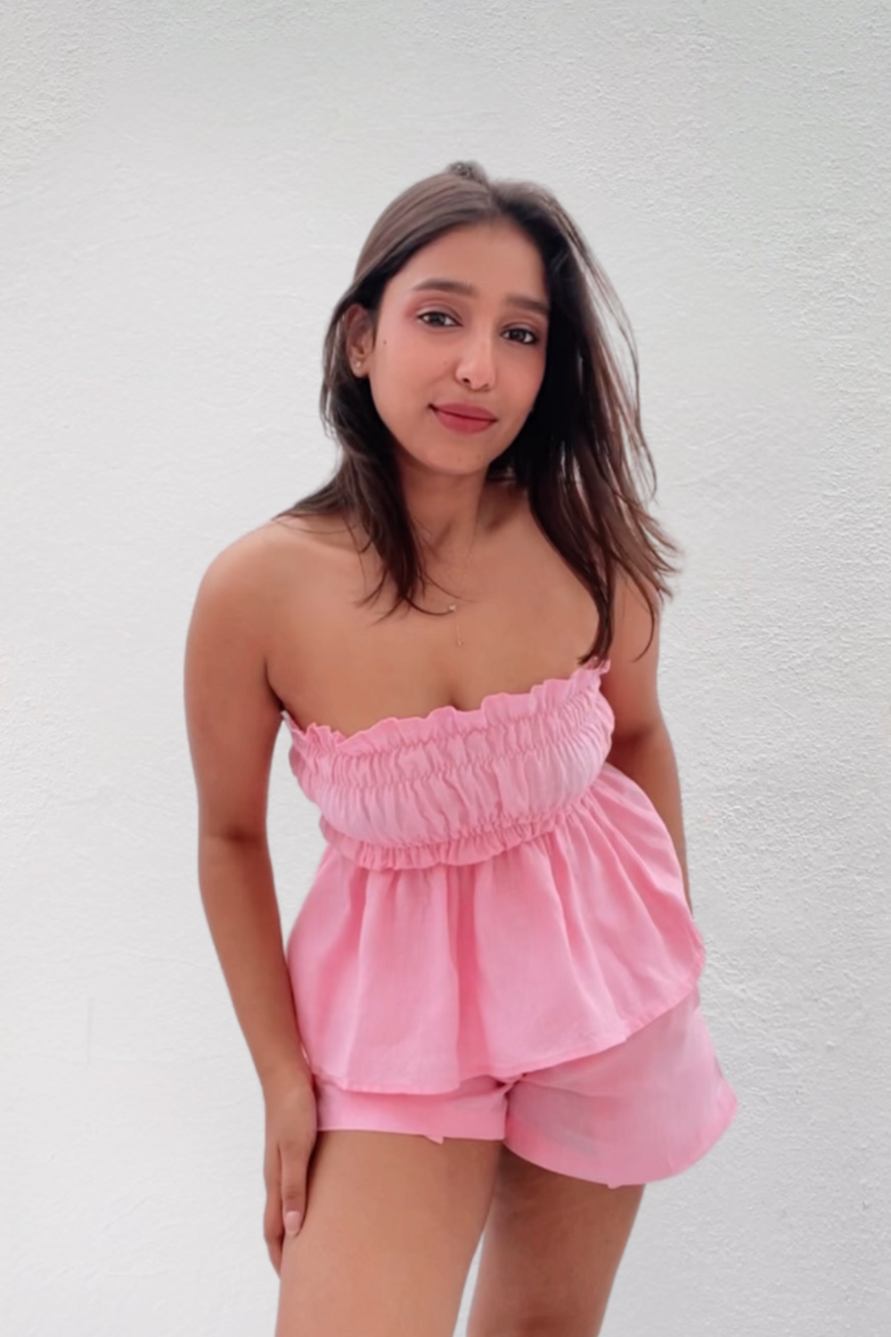 Pink summer shorts co-ord set