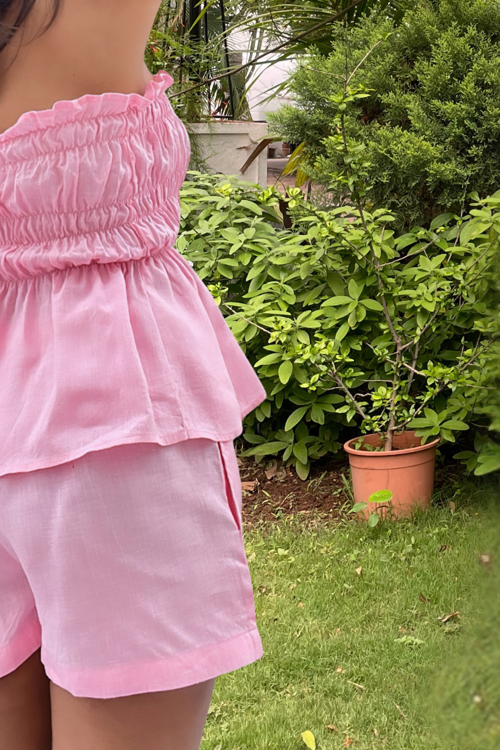 Pink summer shorts co-ord set