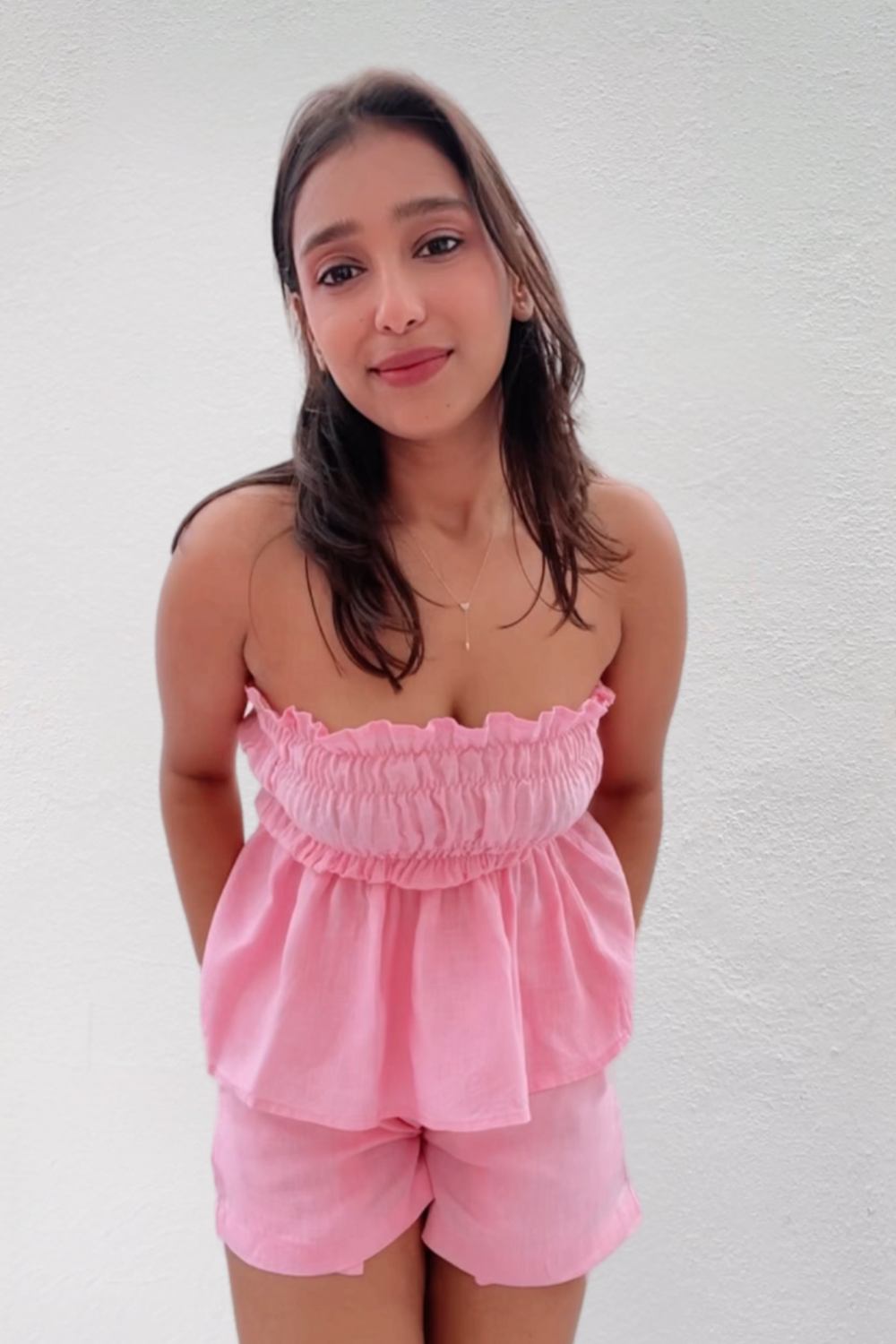 Pink summer shorts co-ord set