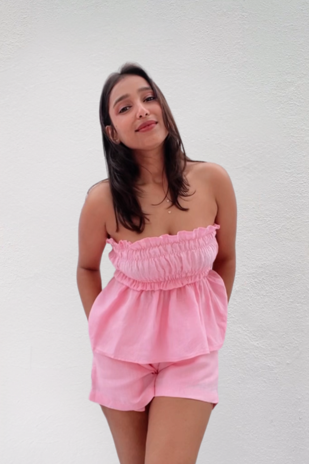 Pink summer shorts co-ord set