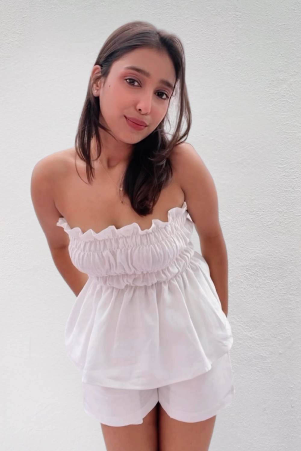 White hemp-cotton co-ord for summer