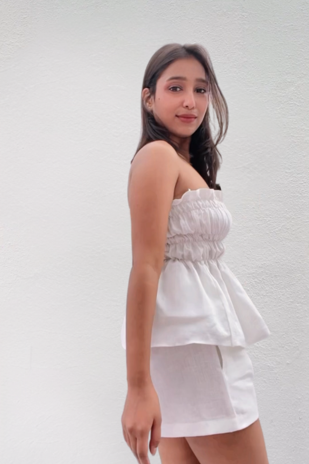 White hemp-cotton co-ord for summer