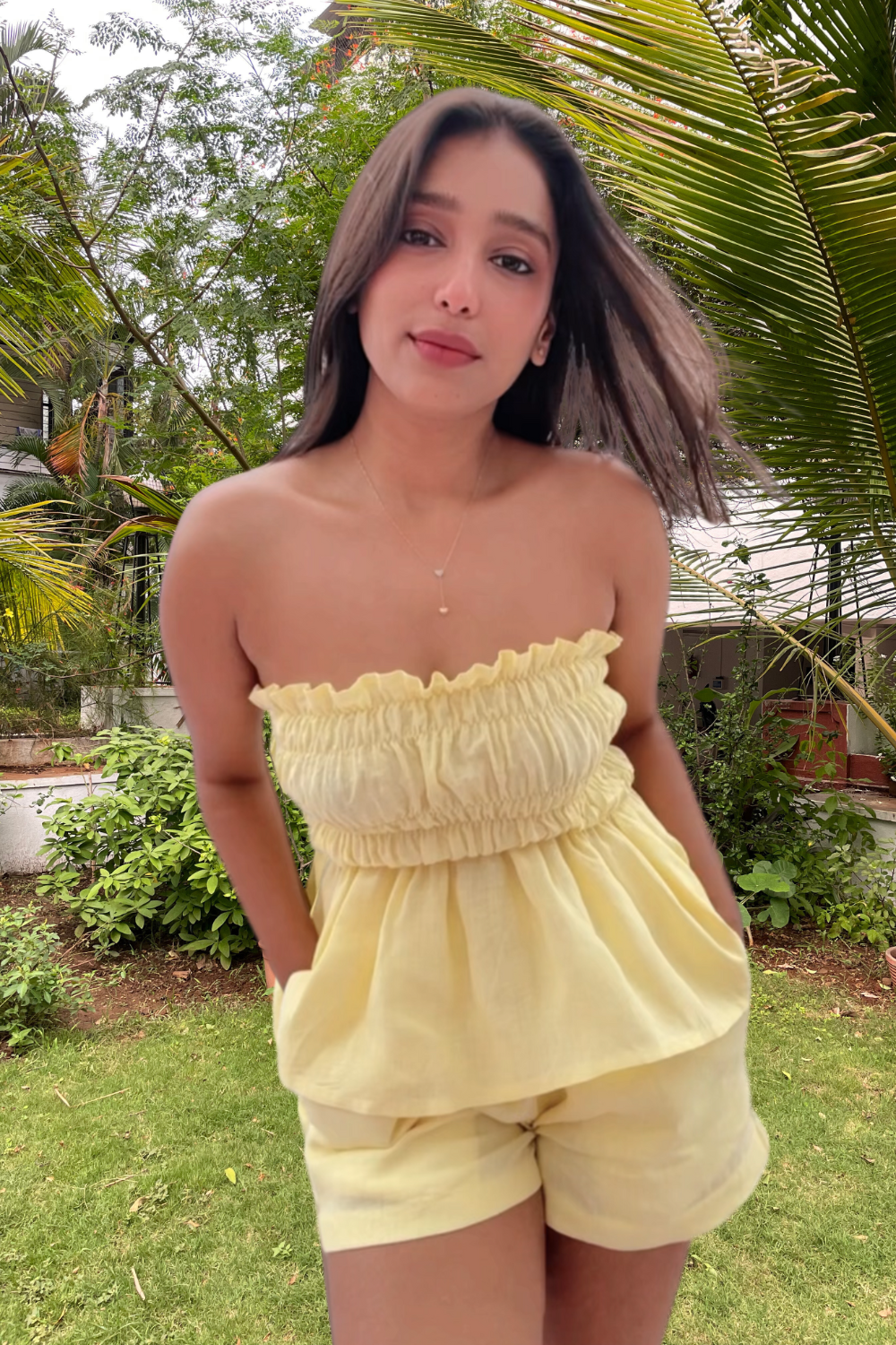 Yellow organic cotton co-ord set