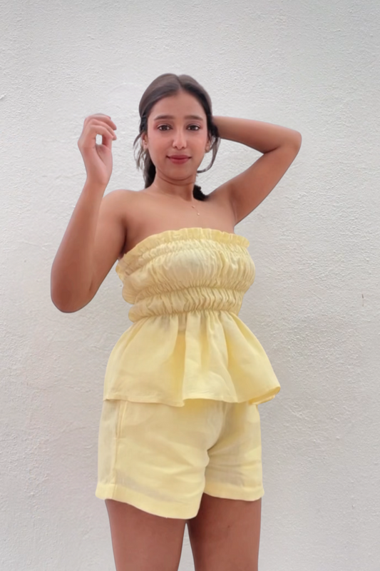 Yellow organic cotton co-ord set