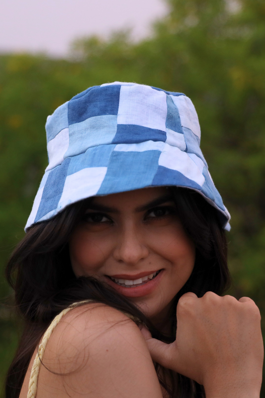 Blue and White Bucket Hat