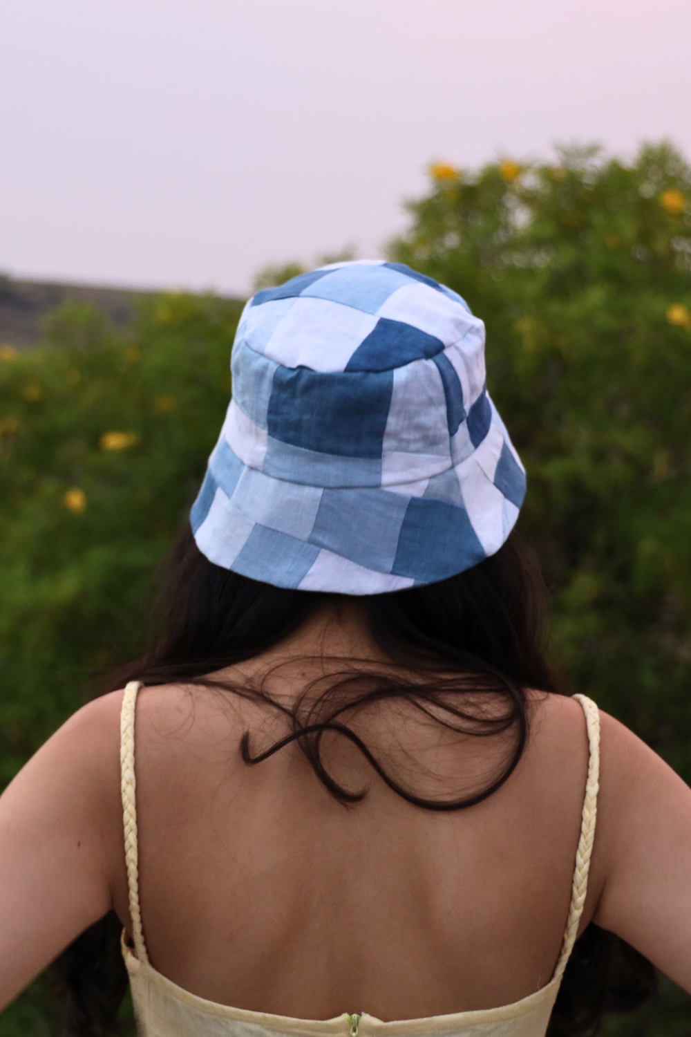 Blue and White Bucket Hat