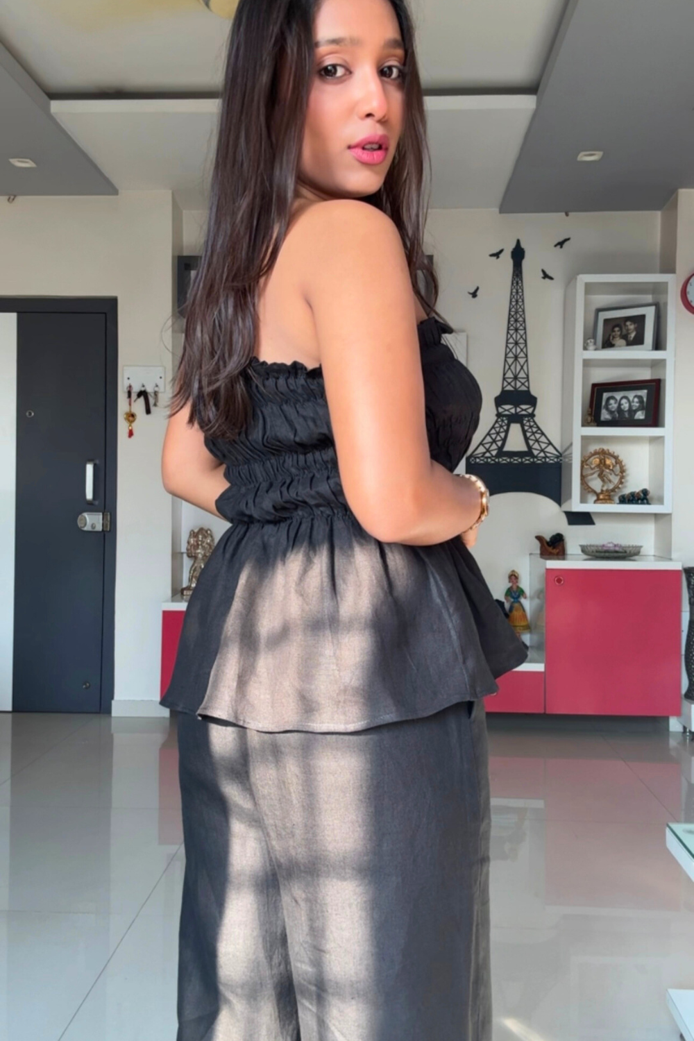 Black resortwear co-ord for women