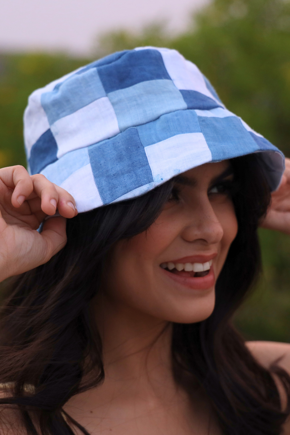 Blue and White Bucket Hat