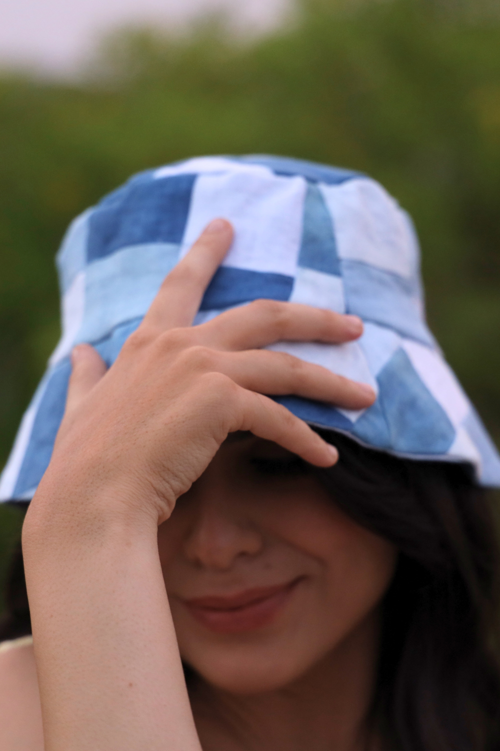 Blue and White Bucket Hat