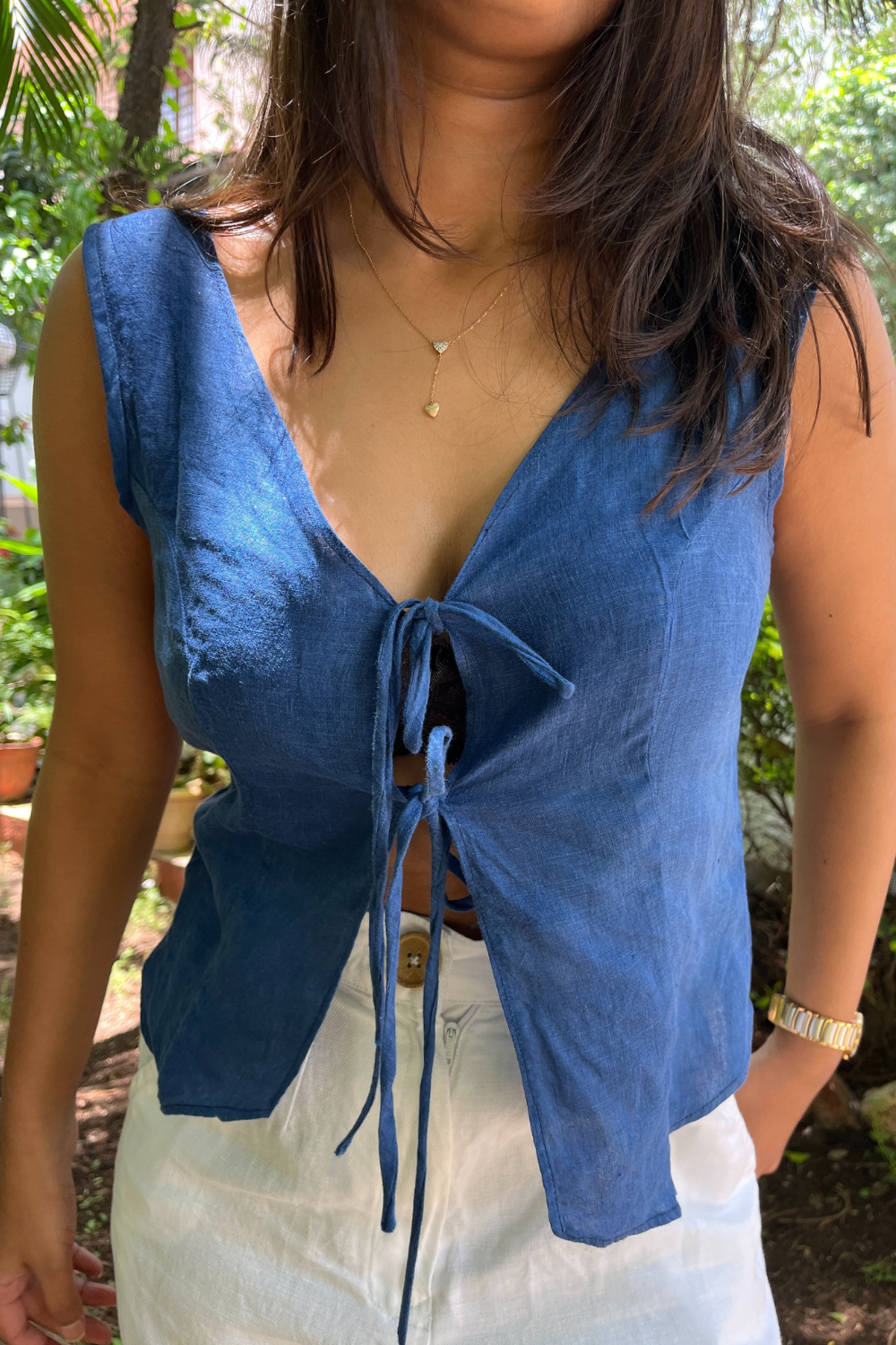 Blue Kiss Tie Up Top