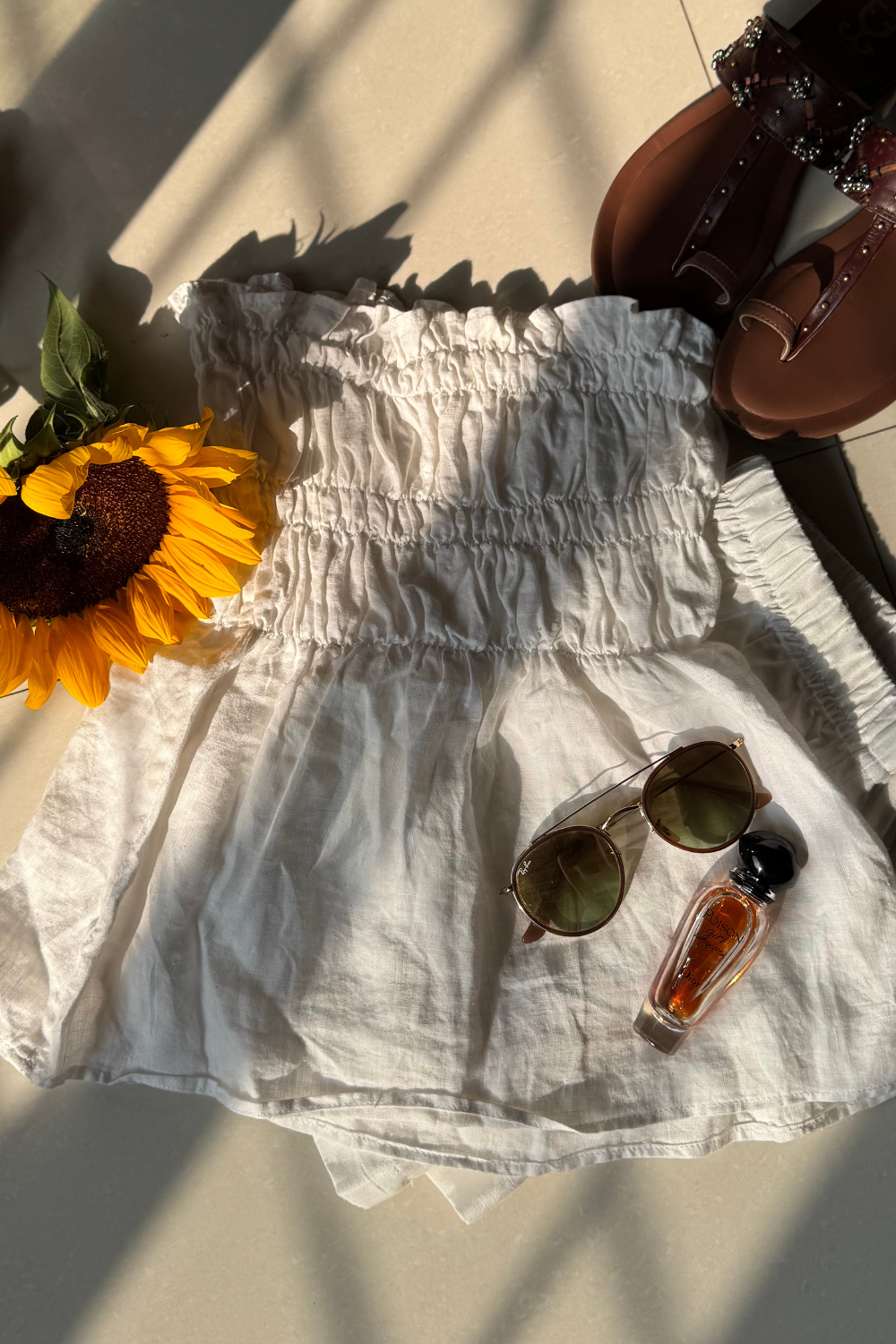 White hemp-cotton co-ord for summer