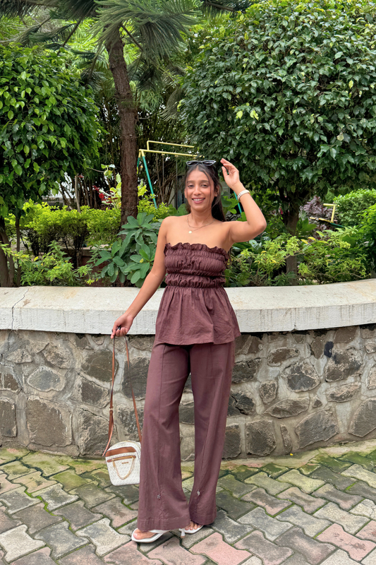 Brown Gelato Top & Pants Set