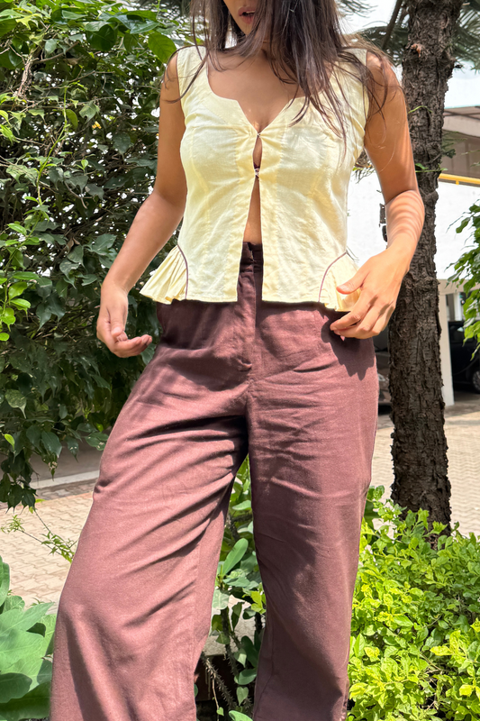 Yellow Fruit Stripe Co-ord Set