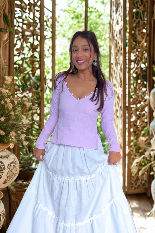 Lilac purple short kurti top