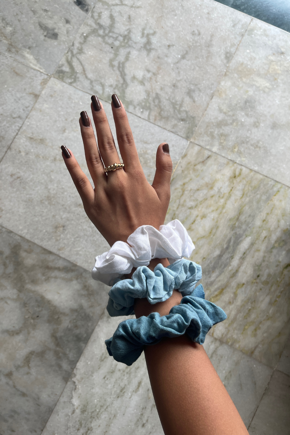 Light Blue Hemp Scrunchie