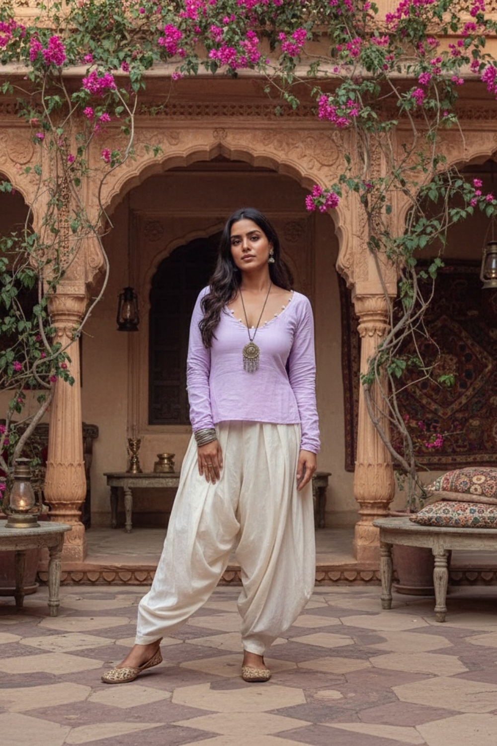 Lilac purple short kurti top
