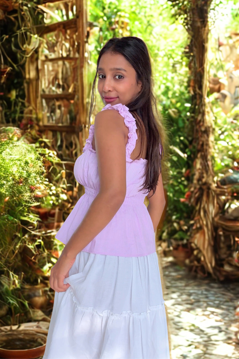 Lilac purple bustier top