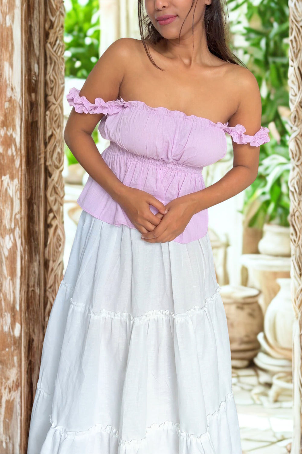 Lilac purple bustier top