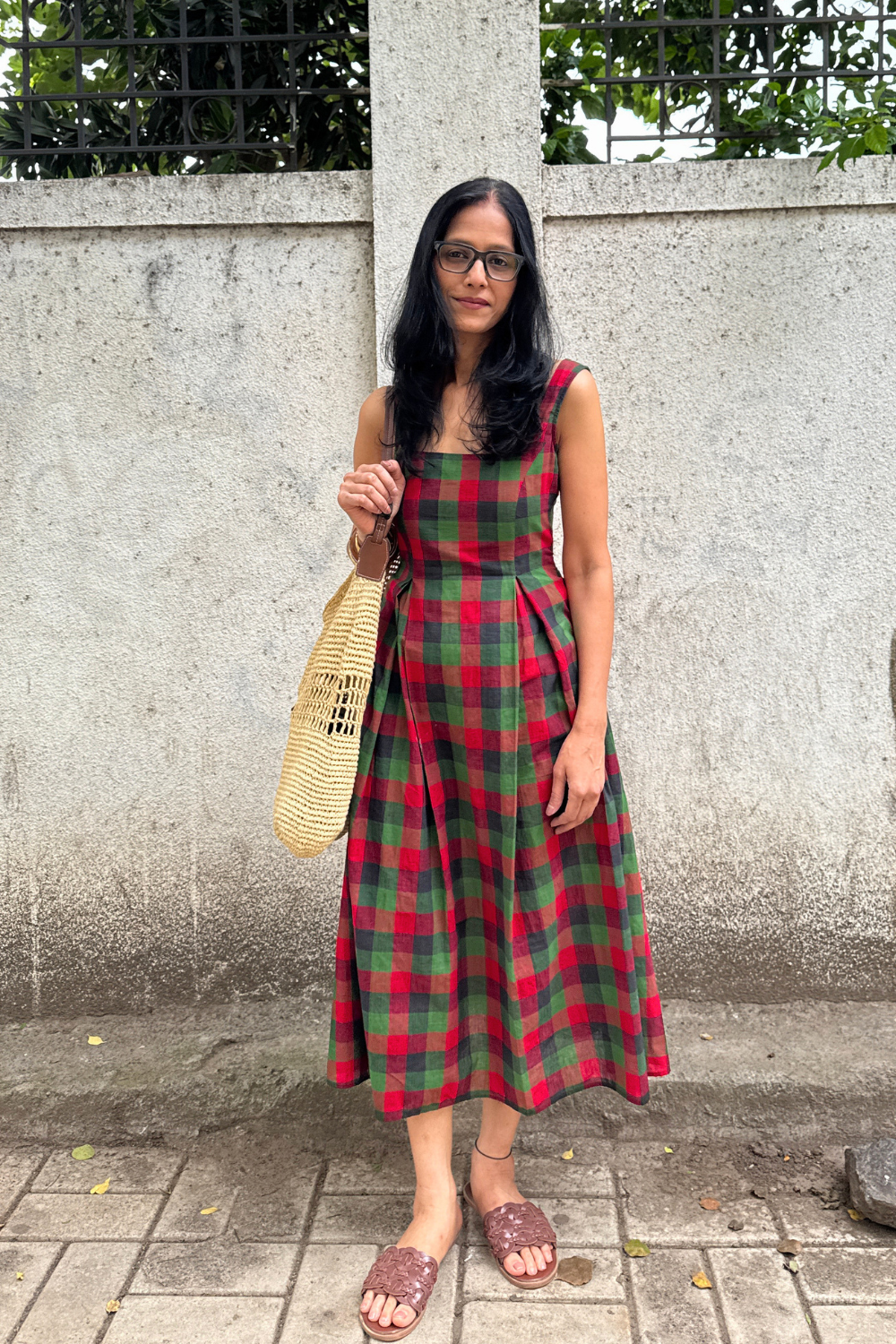 Evergreen Madras Dress