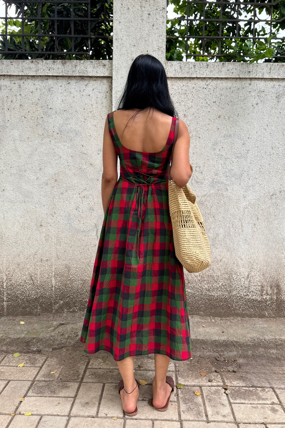 Evergreen Madras Dress