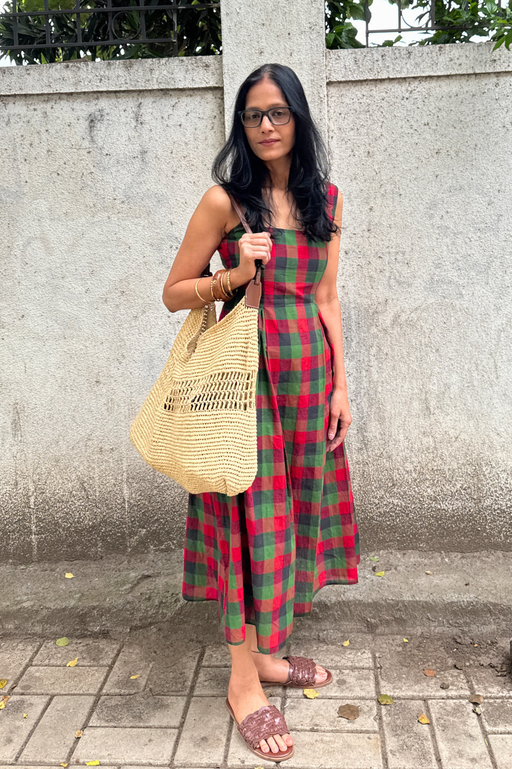 Evergreen Madras Dress